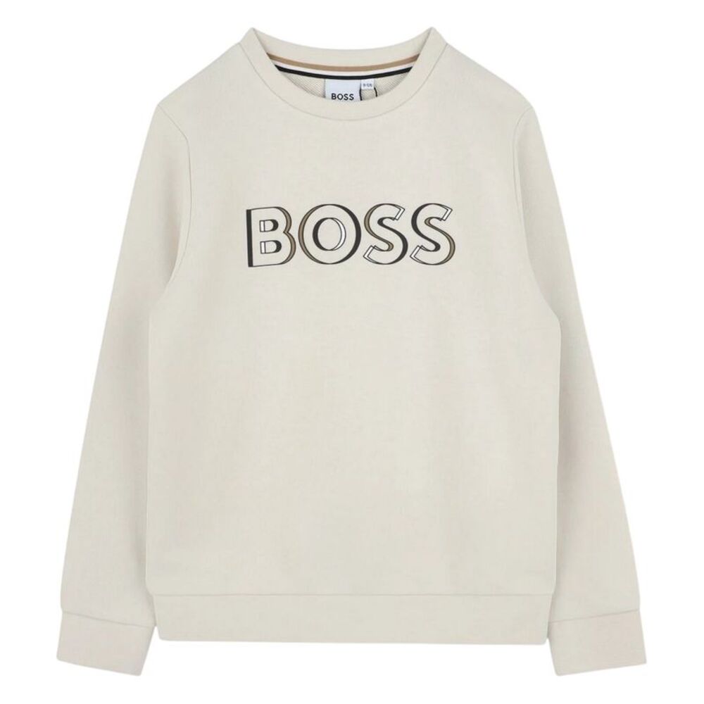 Boss Childrens/Kids Logo Crew Neck Regular Sweatshirt / Vanilla